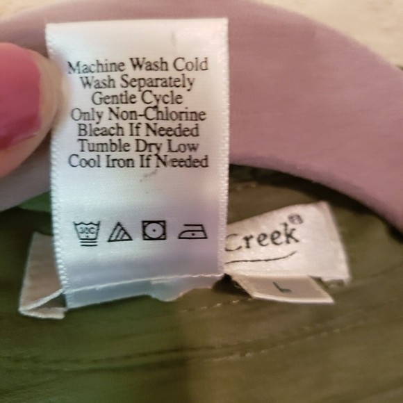 Coldwater Creek Green Faux Suede Embroidered Button Down Blouse Shacket Sz Large - Picture 4 of 7